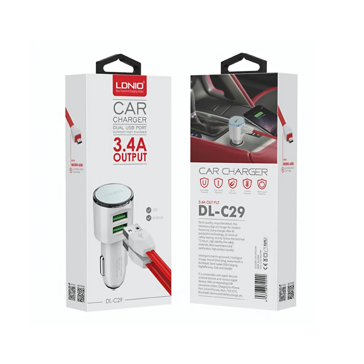 Cargador Carro LDNIO DL-C29 3.4 - Imagen 1